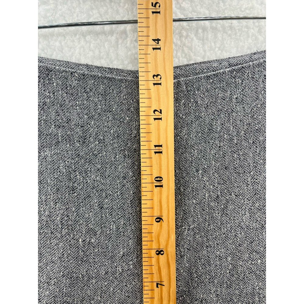 Talbots Womens Dress Career Pants Gray Side Zip Silk Wool Blend Tweed Lined 12 - Picture 6 of 7